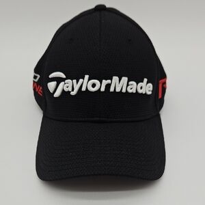 TaylorMade Embroidered Black and Red Golf Hat/Cap Athletic